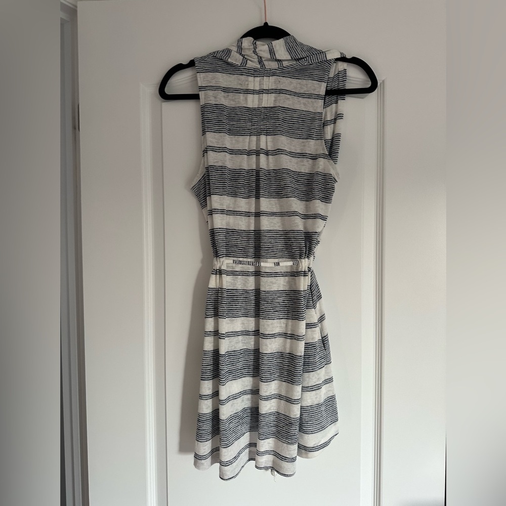 Blue/white short sleeve tie up tunic from Anthropologie